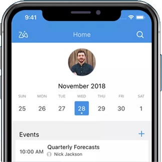 Telefoon met agenda-app op het scherm