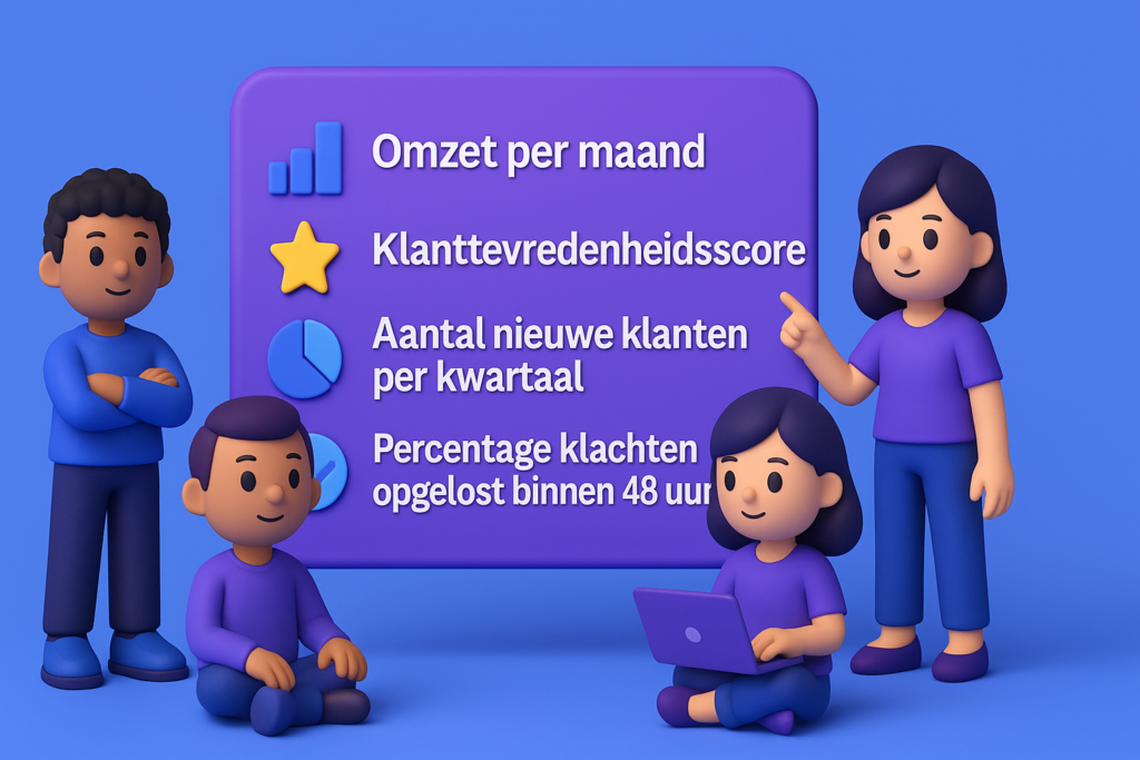 Op de afbeelding staan voorbeelden van KPI