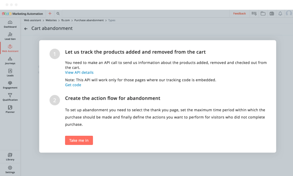 cart abandonment flow